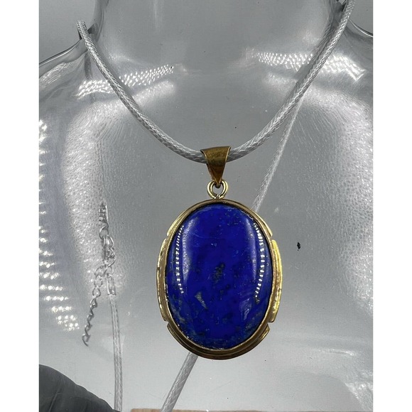 1 lapis lazuli Pendants Handmade Gold Brass Mine 4 Dark Blue Jewelry - Picture 11 of 11